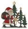 Zinnfigur Weihnachtsmann mit 3 Christbäumen