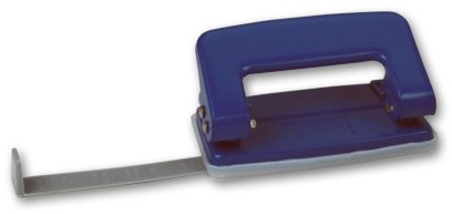 Kompakter Locher / aus Metall / mit Anschlagschiene / Farbe: blau