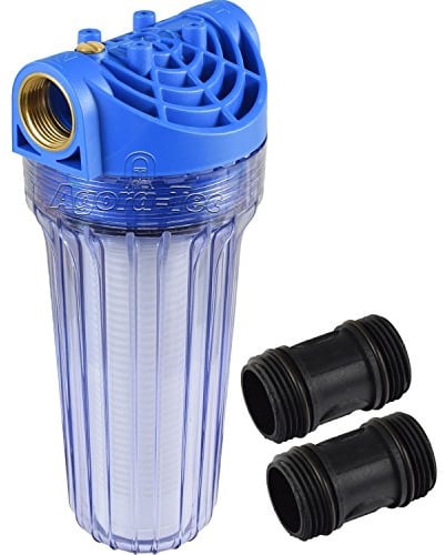 Agora-Tec® at-Wasserfilter groß mit Max. Betriebsdruck: 8 bar, Max. Durchflussmenge: 3000 l/h, Maschenweite Filtersieb: 0,15 mm, Anschlüsse: 1 Zoll (30,3 mm) IG Messingbuchsen