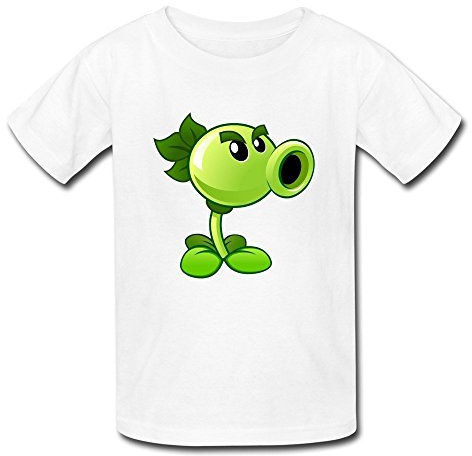 Sixtion Age 7-16 Kid's Plants Vs. Zombies Peashooter 100% Cotton Tee Shirt X-Large