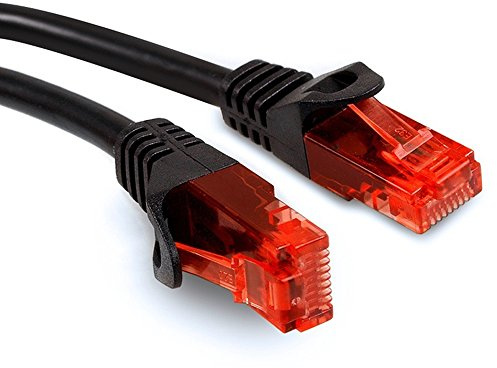 Maclean MCTV RJ45 UTP CAT6 Patchcord Internet Network Ethernet LAN Cable Plug - Plug Lossless Black/Red (3m)