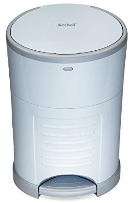 Korbell - Cubo de basura para pañales (16 L, manos libres), color azul pastel