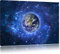 Pixxprint Planet Erde im Weltraum, Größe: 120x80cm, Leinwandbild, fertig gespannt, Wandbild, Dekoration, Kunstdruck, kein Poster