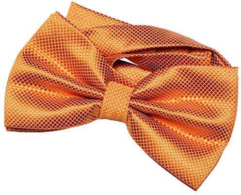 DonDon Herren Fliege 12 x 6 cm gebunden mit Hakenverschluss und größenverstellbar für besondere Anlässe orange