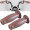 KATUR Motorrad lenkergriffe 22mm 7/8 '' 24mm Rutschfester Gummi Open End Thruster Grip Motorrad Griffe Griffgriffe Braun für Harley Honda Yamaha Kawasaki Suzuki