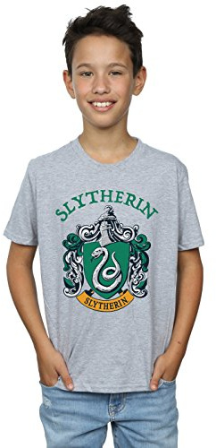 Harry Potter Boys Slytherin Crest T-Shirt Sport Grey 9-11 Years
