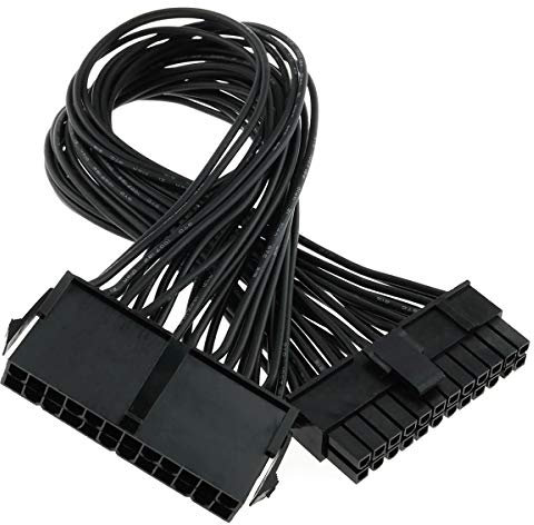 E-outstanding ATX 24 Pin Extension Cable Lead 24 Pin Male to 24 Pin Female ATX Power Supply PSU Extension Cable Extender for Motherboard 32cm/12.6Inch