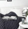 Blanket Strickdecke, Handgefertigtes Chunky Gestrickte Wolldecke, Grob Gestrickte Kuscheldecke, Überwurf Mode Sofa Decken Yoga Matte Teppich Große Weiche,Schwarz,60 * 60cm