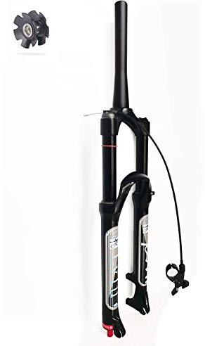 Tapered MTB Forks 26/27.5/29 Inch Air Shock Absorber Lightweight Alloy Suspension 9mm QR Bicycle Front Fork Black (Color : Remote Lockout 80mm Travel, Size : 29)