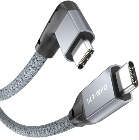 USB C to USB C Cable Right Angle 20Gbps Data Transfer 4K 60Hz Video 100W USB 3.2 Gen2x2 for iPhone 15/15 Pro, Thunderbolt 3/4, MacBook, Dell XPS, iPad Pro, Samsung S20, S21, Hub, Monitor (0.5M)