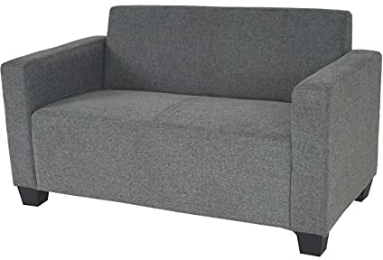 Mendler 2er Sofa Couch Lyon Loungesofa Stoff/Textil - grau
