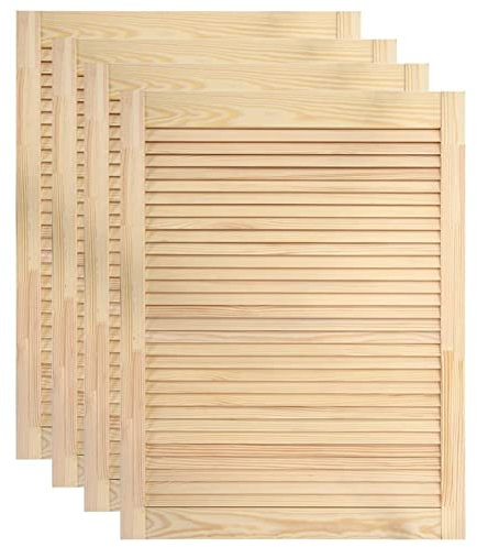 Gecheer Puertas de Persiana 4 uds Estructura de Madera Maciza Pino 69x49,4cm