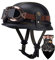 DIRERTYS Deutsche Leder Motorrad Halbhelme Retro Halbschalenhelm JetHelm mit Visier Schnellverschluss Schnalle für Cruiser Chopper Biker Moped DOT/ECE-Zulassung, XXL61~62CM