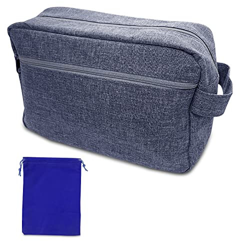 1 Trousse de Toilette avec 1 Sac Rangement, Trousse Toilette Portable, imperméable, Sac Rangement cosmétique avec poignée, Sac Rangement Voyage, Convient Les Voyages d'affaires (Bleu Marine)