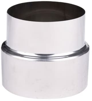 Lioaeust Raccord de conduit en acier inoxydable - Réducteur de tuyau de poêle - Adaptateur de cheminée pour raccordement de tuyau de conduit, Ø 100 mm/Ø 90 mm