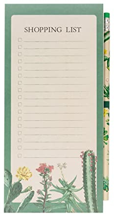 Grupo Erik Notizblock Klein Botanical Cacti - Einkaufsliste Magnetisch Kühlschrank - Notizzettel To Do Liste Block