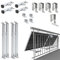 NuaSol Support de balustrade pour balcon Fixation pour 2 panneaux solaires et un onduleur photovoltaïque | Angle d'inclinaison 0° & 25-45°| Largeur de balustrade jusqu'à 80x80mm, argenté
