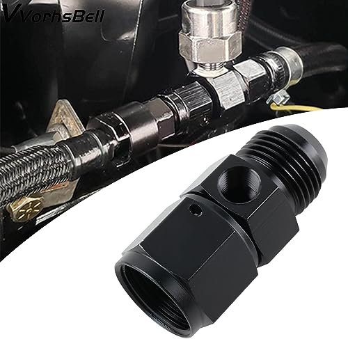 VVORHSBELL 10AN Male Flare to 10AN Female Swivel with 1/8 NPT Gauge Port Fuel Pressure Take Off Fitting Adapter Aluminum