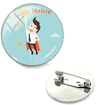Broches Merci Maitresse Broches Super Maitresse Badge Épingles Breastpin Vêtements Sac Accessoires MM57, Bronze, verre, métal