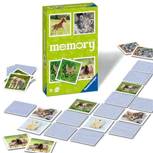 Ravensburger 22458 - Tierbaby Memory®, der Spieleklassiker für Tierfans, Merkspiel für 2-6 Spieler ab 3 Jahren