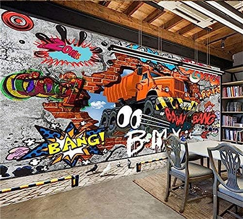 Große Mode im Ruhestand Nostalgie Auto Graffiti Wandbild Persönlichkeit Restaurant Bar Hintergrundbild 3D Ster 3D Tapete Vlies Effekt Tv Die Fototapete Wandbild Wohnzimmer Schlafzimmer-150cm×105cm