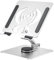 Firschoie Soporte Tablet, Plegable de Aluminio Soporte iPad, Giratorio 360° Ajustable Soporte para Móvil, Soporte Tablet Mesa con Base Más Pesada, para Tableta, iPad, Teléfono(Plata)