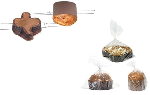 CUSTOM PRINT SHOPPING Vorpress-Set für Panettone oder Colomba, mit Nadel aus Stahl, 50 cm, ideal für die Kühlphase – (3 Pins + 30 Beutel)