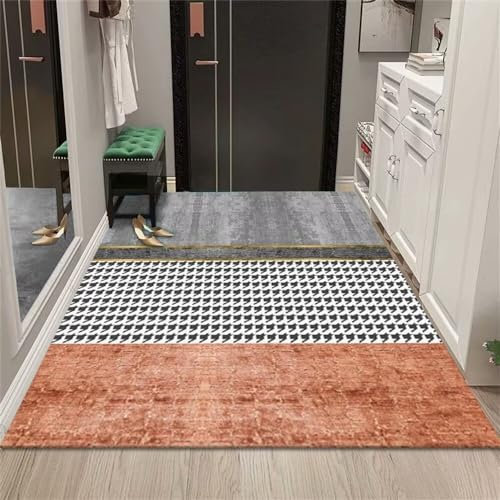 Decoration Toilette Déco De Noël Tapis de salon Tapis de Maison Gris Orange adapté à la Chambre Salle à Manger Lavable Grand Tapis 130X190cm Décoration Automne 4ft 3.2''X6ft 2.8''