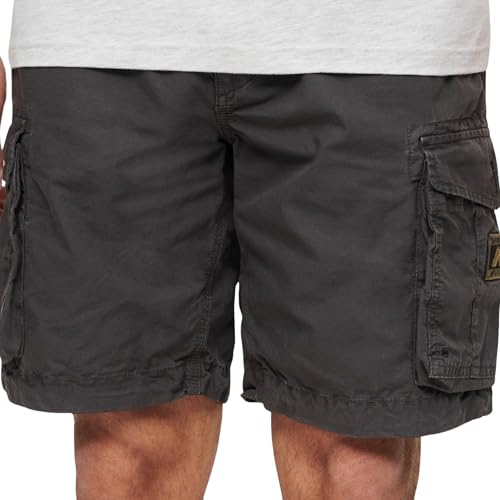 Superdry Herren Leichte Parachute Shorts Tafelschwarz 34
