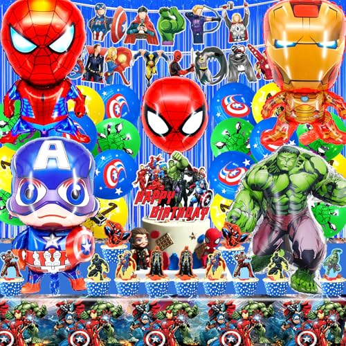 Supereroi Palloncini Compleanno, Supereroi Decorazione Compleanno, Supeeroi Festa Compleanno, Supeeroi Compleanno Kit, Supeeroi Cake Toppers, Supeeroi Kit Festa Compleanno