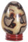 KYEYGWO Natürliche Septarium Kristall Ei geformt Stein mit hölzernen Stand, poliert Healing Crystal Sculpture Ostern Ornament für Haus und Büro Dekoration,60-75mm