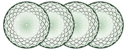 Lyngby Glas Sorrento Teller, Glasplatte, 16 cm, 4 Stck., Grün