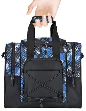 Pzuryhg Bowlingtasche gepolstert, Bowling-Pad-Set, Bowling-Pad, Duffle, Bowlingtasche für Einzelball, Einzelball-Tragetasche mit gepolstertem Ballhalter, passend für ein einzelnes Paar Bowlingschuhe