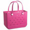 Tuxxjzm Damen Tragetasche, leicht, Strandtasche, Gummi-Tragetasche, EVA-Strandtasche, groß, waschbar, Gummi-Reisehandtaschen für Fitnessstudio, Pool, rosarot, Refer to