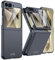 Vizvera Funda para Samsung Galaxy Z Flip 7 FE/Z Flip 6, con protector de pantalla [agarre cómodo] Ultrafina PC Mate Funda Smartphone Carcasa a prueba de golpes para Galaxy Z Flip 7 FE/Z Flip 6 (Negro)