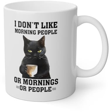 Mug Chat I don't like morning people idée cadeau humour drôle amusant