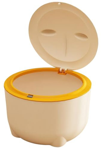 AOpghY Poubelle à litière pour Chat, Poubelle Anti-odeurs pour crottes de Chat avec Couvercle à Pression, bac à litière Amovible en Plastique pour Chat, Produits pour Animaux de Compagnie Jaunes
