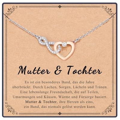 POWWA Mutter Tochter Geschenk, Mama Mutter Tochter Kette Frauen Damen Geburtstag Weihnachtsgeschenke Valentinstagsgeschenk