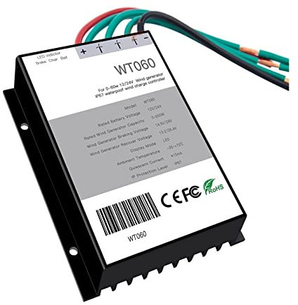 EDEDE Solar Laderegler, 600W 12V 24V Auto IP67 Windkraftanlage Generator Lade-Entladeregler Windmühle Bremsregler for 400W 600W Windgenerator, Solar Charger Controller