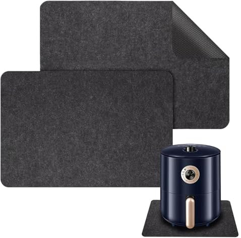 2 Pcs Heat Resistant Mat for Air Fryer, Heat Protector Mat with Appliance Sliders Function, for Ninja Air Fryer, Cosori, Tower, Salter Air Fryer, Coffee Maker, Microwave