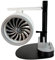 kiskick 2-In-1 Creative Turbo fan for Office, Small Portable Turbo Air Circulator Jet Engine Fan with Humidification Spray Strong Airflow Low Noise Adjustable Speed Turbofan Engine Shape Blue