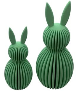 2x Deko-Osterhase aus hochwertigem biokompatiblem Kunststoff - 13,5cm & 10cm - Aufsteller im Frühling & zur Osterdekoration - Hase in modernen Farben - Figuren für Ostern (2X Hase) (Minz Grün Matt)