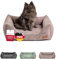 HS-Hundebett® Kuschelbett Deluxe Cord XS (50x70cm) – Orthopädisches Hundebett mit Memory Foam & Anti-Rutsch – Waschbar – Beige – Made in DE