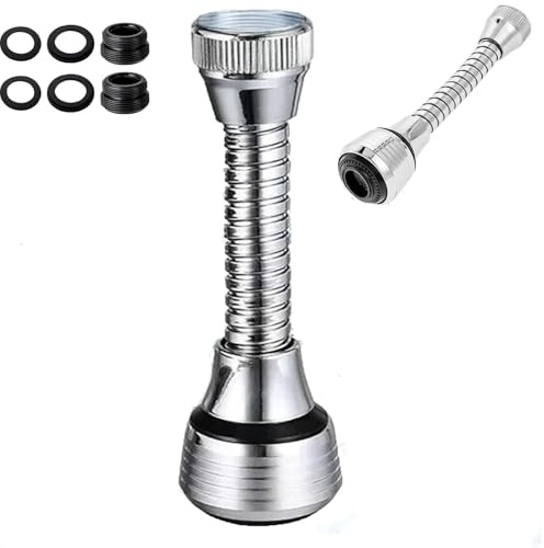2Pc Faucet Extender Aerator, Kitchen Tap Spray Head Adapter 360° Swivel Tap Extender for Kitchen Sink Universal Kitchen Tap Extension Tap Aerator