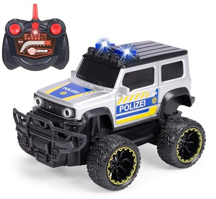 Dickie Toys - RC Auto Suzuki Jimny Police (20 cm) - ferngesteuertes Polizeiauto ab 3 Jahre mit Licht & Sound, Remote Control Car für Kinder, 8 km/h, 2,4 GHz Fernbedienung, inkl. Batterien