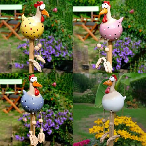 Tanxier Huhn Gartendeko,Handarbeit Gartenstatue Dekorative Henne Gartenstecker,Gartendeko Huhn Deko,Gartenfigur Gartendekoration