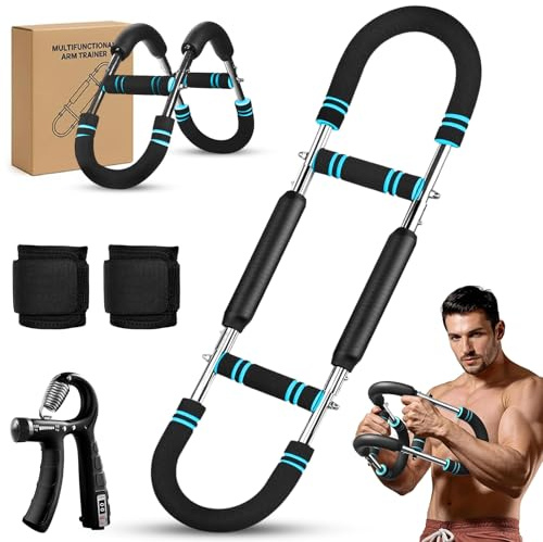 KATLIKU Arm Expander Männer 3-in-1 Muskeltrainer mit Zählergriff & Handgelenkschutz, Verstellbarer Widerstand 30–50 kg, Brustmuskeltrainer für Heimtraining & Oberkörperkraft