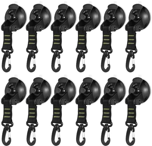 yeeplant 12 Saugnäpfe mit Haken: Auto-Spanngurte, Camping, Zuhause, 19,1 cm