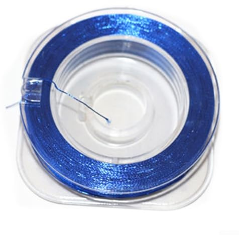 Filo per avvolgimento per canne da pesca, 50 m, in fibra di poliestere multistrato per guida per canna da pesca, legatura con rivestimento per lenza intrecciata (blu 300D)