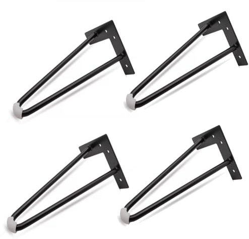 AUJLKJOUV Lot de 4 Pieds de Table Basse Industrielle,Pieds en épingle à Cheveux,Jambes en métal de Bricolage pour Table Basse, Meuble Bas, Meuble TV (15cm)